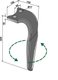 Dent de herse adaptable Rabewerk ref 84231803 gauche KG410L avec 3 plaquettes carbure et rechargement
