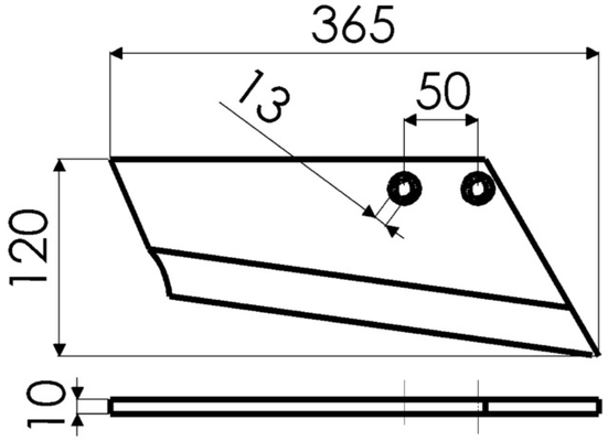 Déchaumeur - Aileron - Aileron adaptable Razol 003489 droite