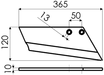 Déchaumeur - Aileron - Aileron adaptable Razol 003489 droite