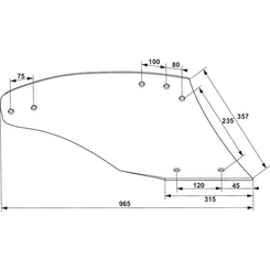 CHARRUE - Versoir de charrue - Versoir adaptable G-BESSON - Acier Triplex 7mm - Grenaillé - Droit