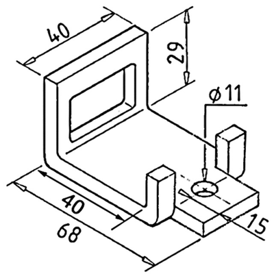 Préparation du sol - Bride - Bride pour dent 25x8 châssis 40x9