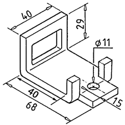 Préparation du sol - Bride - Bride pour dent 25x8 châssis 40x9