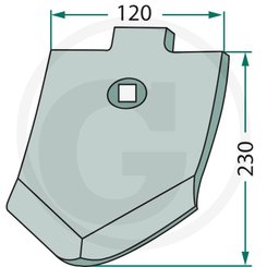 Déchaumeur - pièce détachée - Bec de déchaumeur adap/Lemken