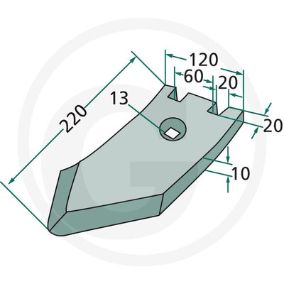 Déchaumeur - Soc de déchaumage - Bec de déchaumage adaptable Quivogne / Rau 070050 | RF15133 | 1587-A 10 CA