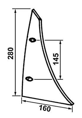 CHARRUE - Etrave - Étrave Kverneland gauche avec boulonnerie