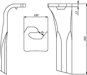 Herse rotative - Dent de herse - Dent de herse Zirkon 10 gauche