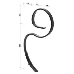Préparation du sol - Dent de vibroculteur - Dent de vibroculteur 32x12x540mm avec soc (courbé)