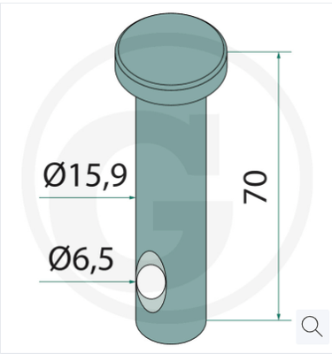 Boulonnerie - Axe - Axe pour dent de herse 